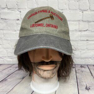 Vintage Hat Cap Strap Back Gray Carson Farms & Auctions LISTOWEL Ontario Canada